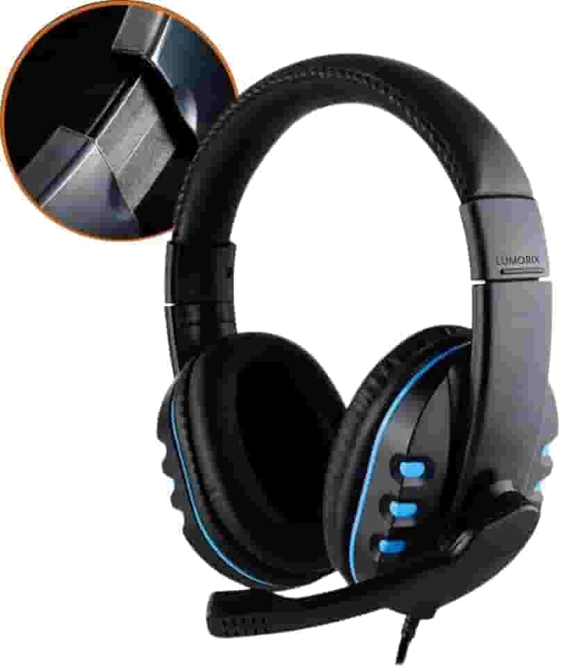 Headset Gamer com Fio Microfone Entrada P3 Fone de Ouvido Anti Ruído - Headphone Compatível com Xbox One, PS4, PS5 e PC Controlador de volume - LUMORIX LAR