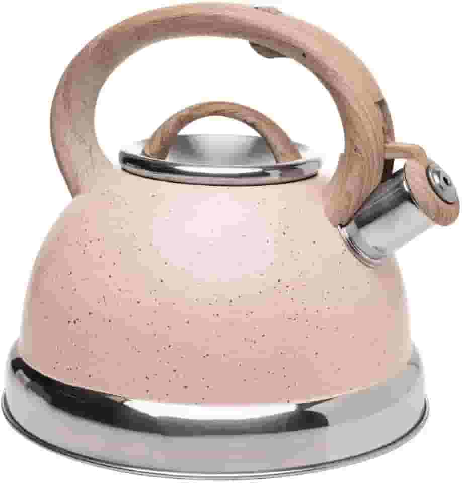 LYOR - Chaleira de Indução com Apito 2,5L Granilite Bege Aço Inox