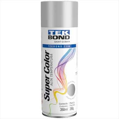 Tinta Spray Aluminio Alta Temperatura 350ml - Tekbond