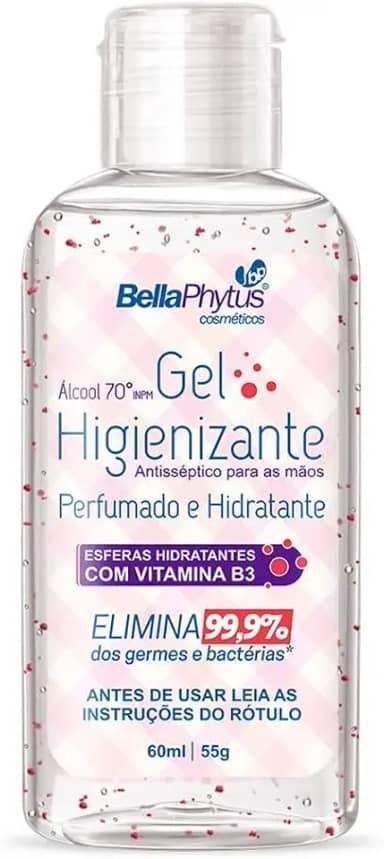 Gel Higienizante Perfumado com Microesferas, BellaPhytus, 60ml