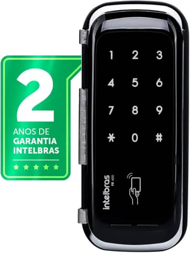 Fechadura Digital de Sobrepor Para Portas de Vidro FR 400 Preto Intelbras