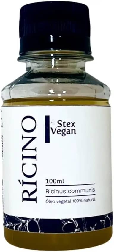 Óleo Vegetal de Rícino, Stex Vegan, 100% Natural e Puro | Crescimento Capilar e Cílios, Anti Rugas, Acne e Caspa (100mL Plástico)