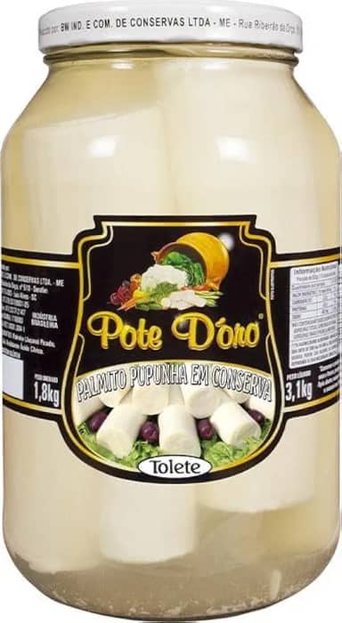 Palmito Tolete 1.8Kg Pupunha Pote DOro