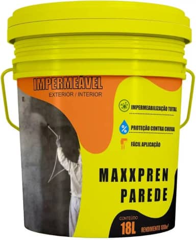 Tinta Emborrachada Líquida Branca Premium Impermeabilizante (Branco, 18L)