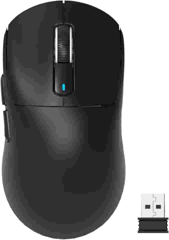 ATTACK SHARK X3 Mouse Gamer Sem Fio Ultraligeiro com Conexão Tri-Modo (2.4G/USB-C/Bluetooth), 26K DPI, Sensor Óptico PAW3395, Kailh GM8.0 Switch, 5 Botões Programáveis para PC/Win/Mac-Preto