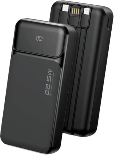 Power Bank 20000mAh Carregador Portátil Bateria Externa 22.5W Tipo C Display LED Preto Powerbank Carregador Portátil Iphone Power Bank Carregadores De Celular Bateria Portátil Iphone