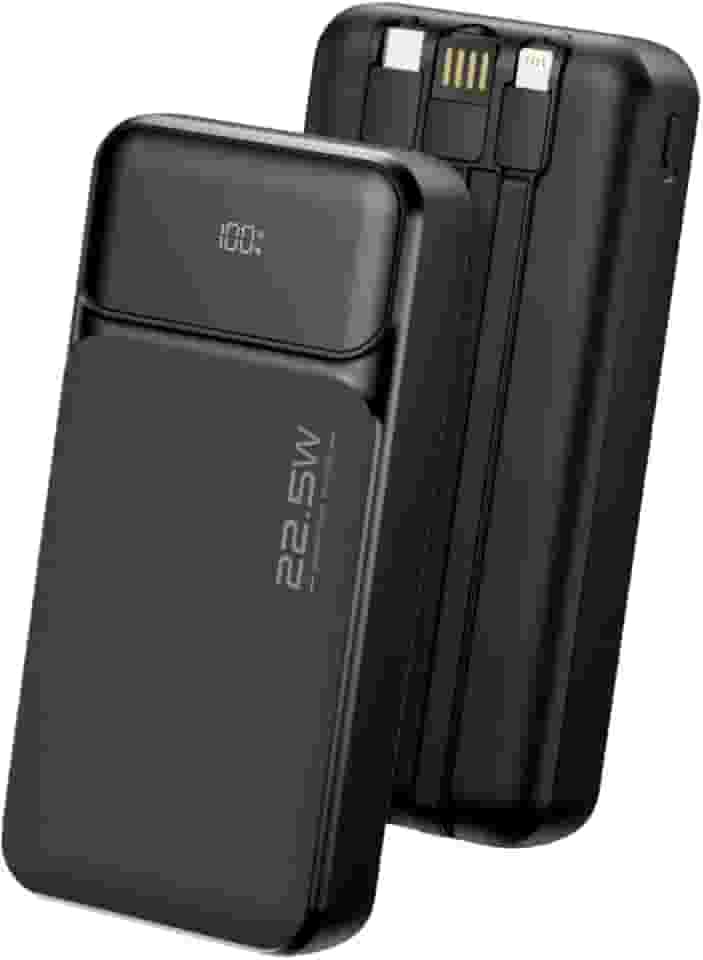 Power Bank 20000mAh Carregador Portátil Bateria Externa 22.5W Tipo C Display LED Preto Powerbank Carregador Portátil Iphone Power Bank Carregadores De Celular Bateria Portátil Iphone