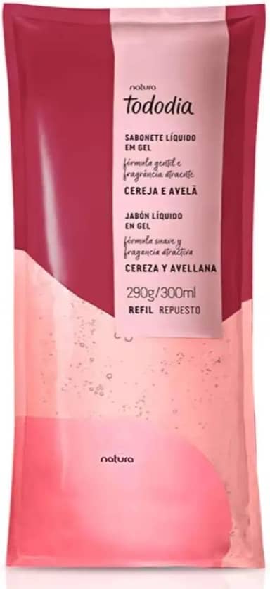 Todo dia, Sabonete Líquido em Gel Cereja e Avelã, Refil, 300ml