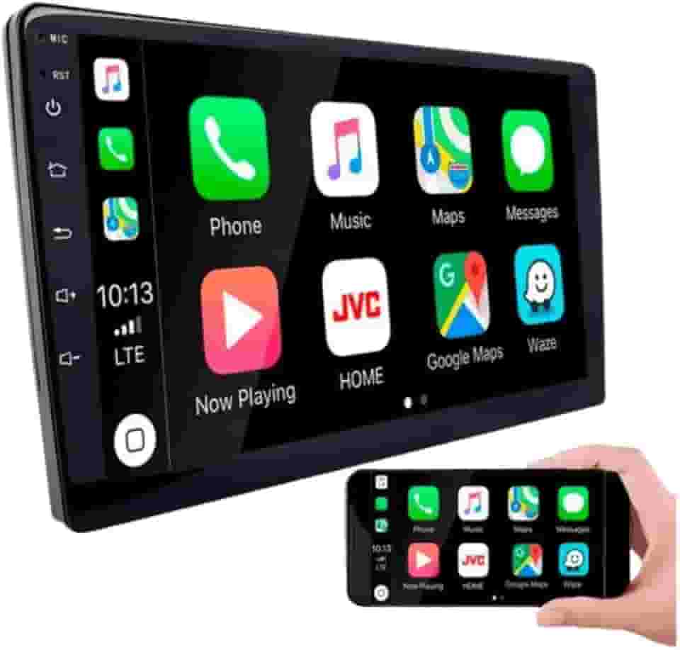 CENTRAL MULTIMÍDIA ANDROID 13, SLIM, TELA IPS 9' FULL TOUCH, 2/32GB, USB, SD, AUX, BLUETOOTH, ESPELHA ANDROID E IOS, CARPLAY E ANDROID AUTO CONECTIVIDADE COM OU SEM FIO