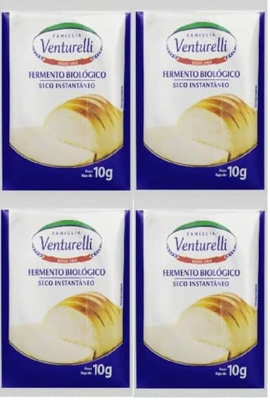 Fermento Biológico Famiglia Venturelli 10gr - Ideal para Pães, Pizza. - 4 Unid