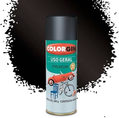 Colorgin Automotivo Spray 350 ml Preto Semi-Brilho