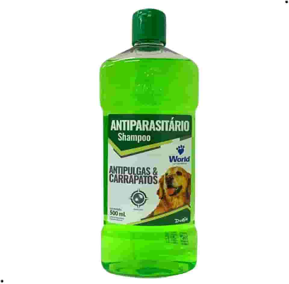 World Veterinária Shampoo Antipulgas E Carrapato Para Cães Verde 500 Ml