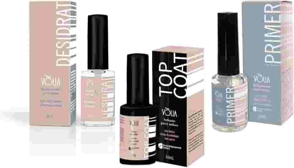 KIT TOP COAT DESIDRAT PRIMER PARA UNHA EM GEL MANICURE VÒLIA