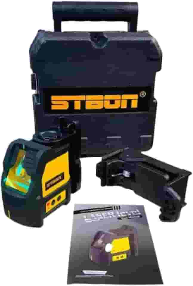 Nível Laser 4 Linhas Verde Autonivelante com Estabilizador Inteligente – Alcance 50m, Precisão ±3mm/10m, Base Magnética e Estojo de Transporte