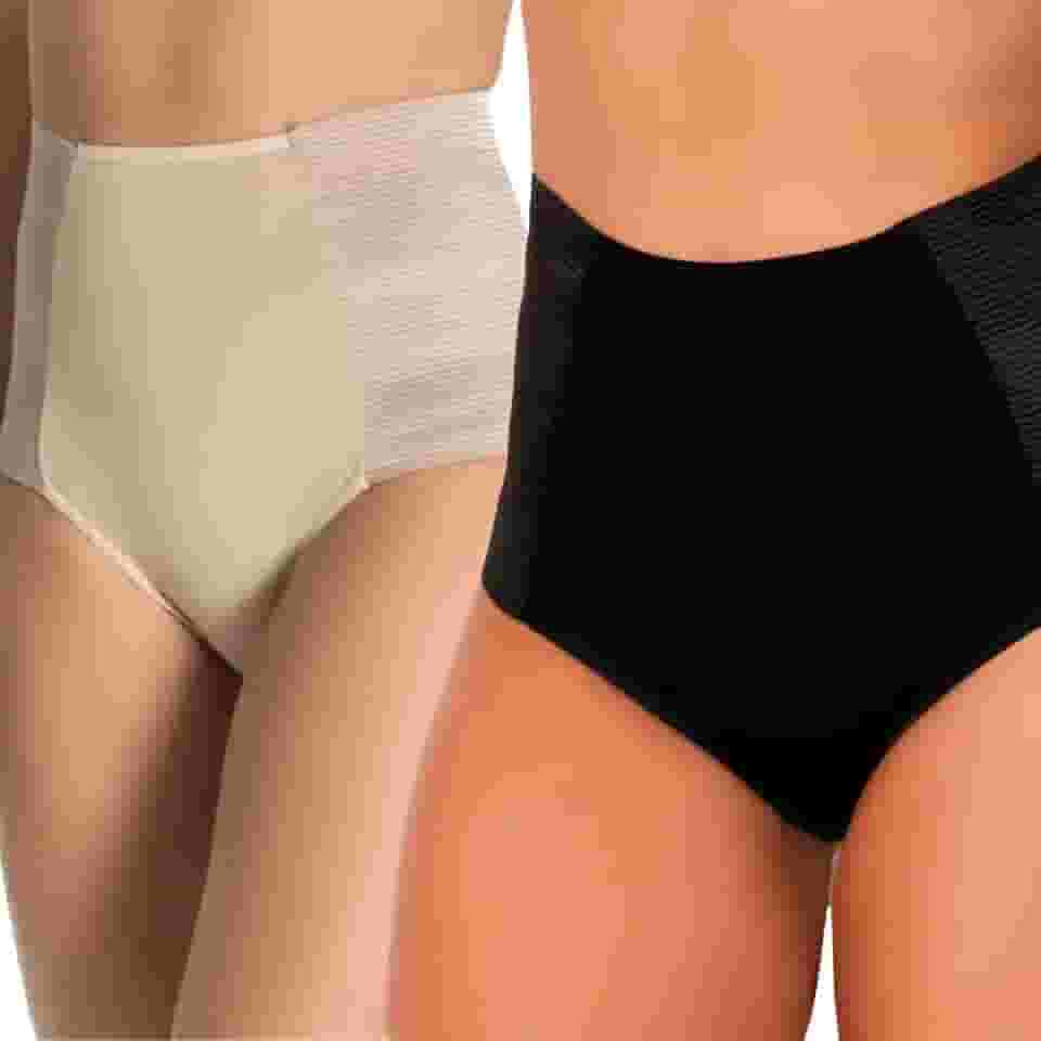 Kit 2 Calcinha Cinta Compressão Cintura Alta Modela Barriga Feminina Adulto
