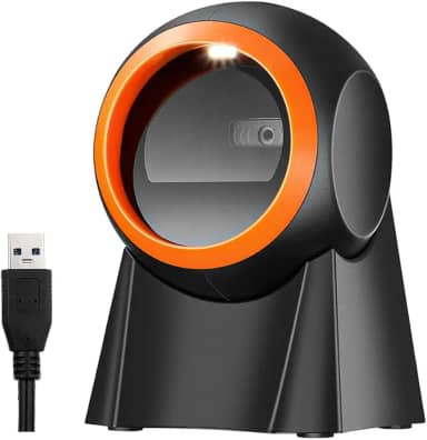 Leitor de Codigo de Barra, Leitor de Codigo de Barras Sem Fio, Scanner Rápido de Calibração Automática, Detecção de Imagem para Sistema POS de Armazém, Supermercado, Loja de Varejo e Livraria