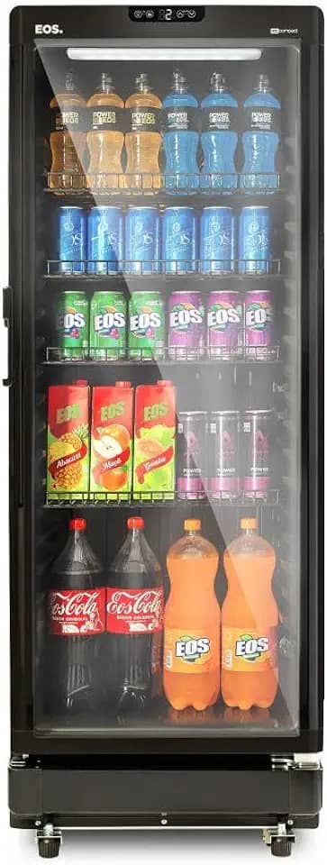 Refrigerador Expositor Vertical Eos 231 Litros Eco Gelo Digital All Black Eev210p 110v