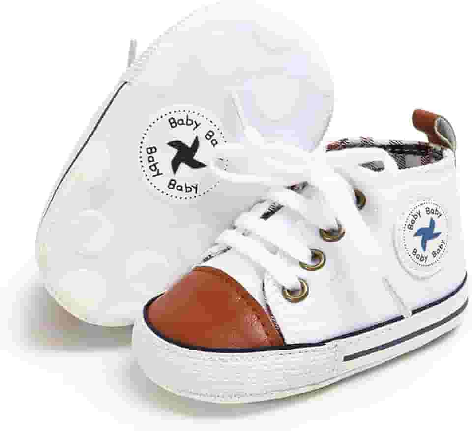 Tênis unissex para bebês, meninas, meninos, sola macia, lona, recém-nascidos, primeiros andadores, cano alto, antiderrapante
