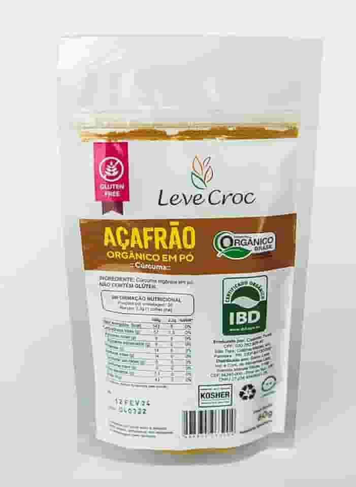 Açafrão orgânico em pó (cúrcuma) Leve Croc 60g
