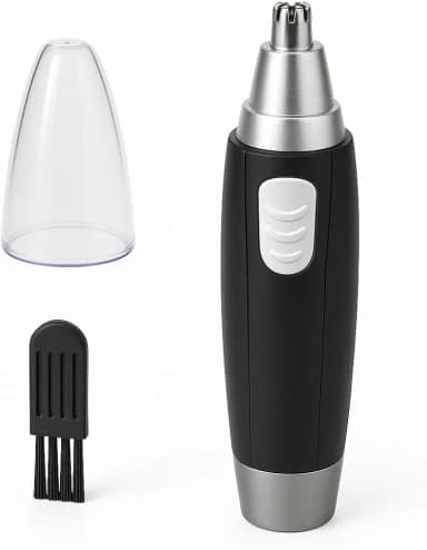 Aparador de Pelos Multifuncional para Nariz, Orelha e Sobrancelha – Pilha, Portátil, Compacto, Motor Silencioso e Corte Preciso – Uso Masculino e Feminino