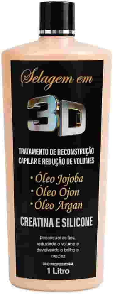 Selagem 3D Profissional, Tratamento Capilar de Reconstrução com Óleos de Jojoba, Ojon e Argan, 1 Litro