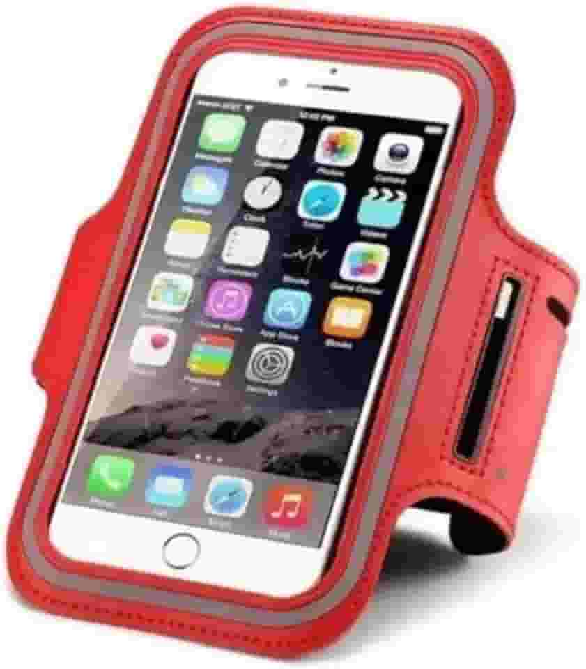 Capa de Braço para Celular 6.3 polegadas| Ideal para Corrida e Esportes (Vermelho)