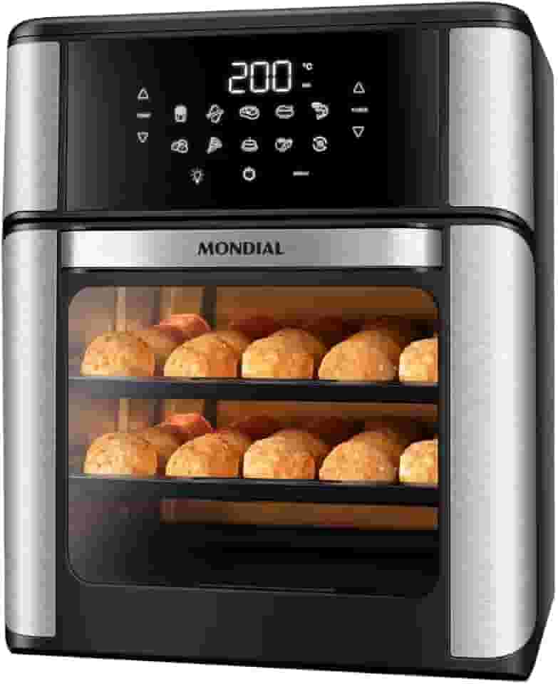 Fritadeira Air Fryer Forno Oven 12L, Mondial, Preto/Inox, 2000W, 110V - AFON-12L-BI