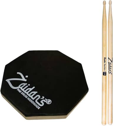 Pad Estudo Bateria Praticável 15cm ou 6 Polegadas + Par Baquetas Basic Series Zaidan's By Spanking (5A)