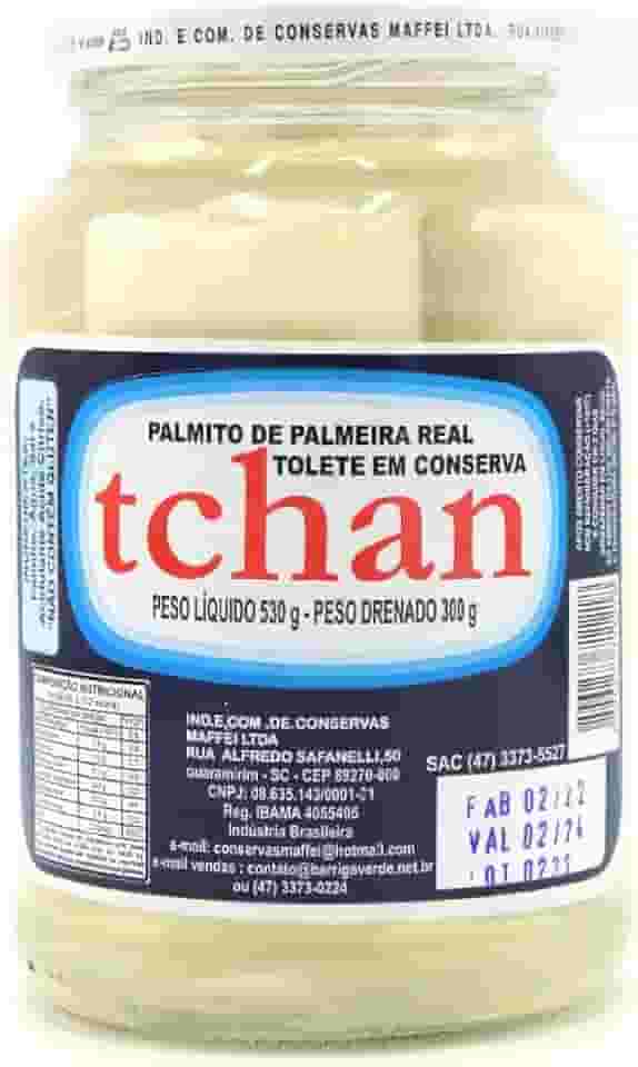 Palmito Inteiro Palmeira Real Tchan Maffei 530g
