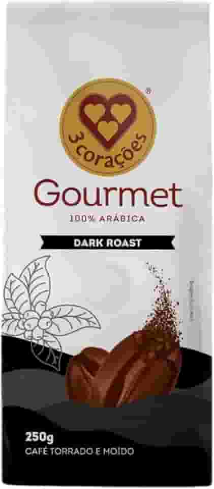 3 Corações Café Torrado e Moído Gourmet Dark Roast, 250G