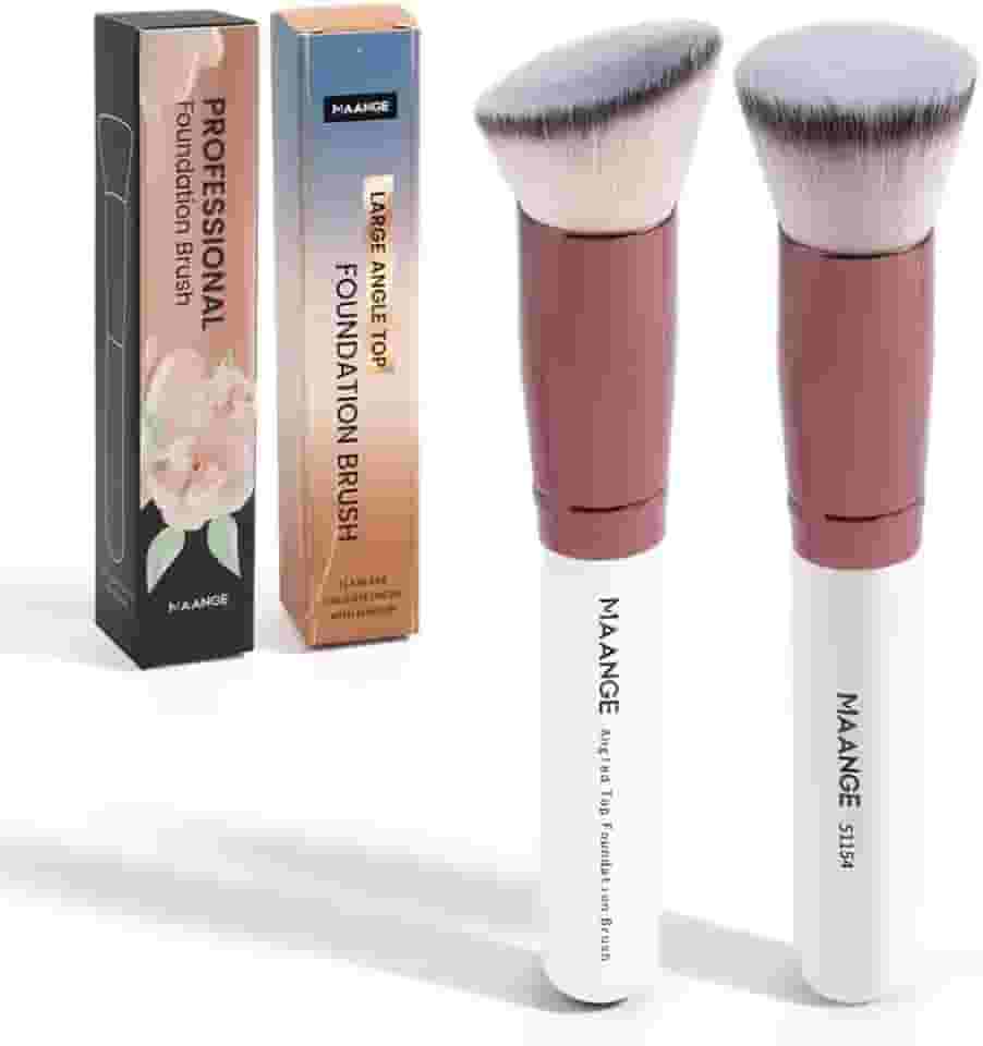 Kit 2 Pincéis Kabuki – Base, Corretivo e Acabamento Uniforme (Branco)