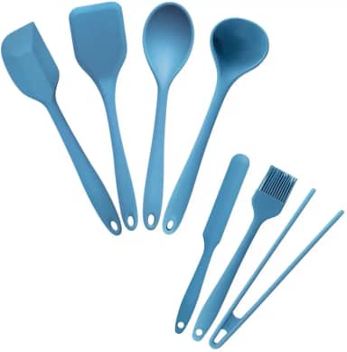 Kit de Utensílios de Silicone Azul Oikos – 7 Peças