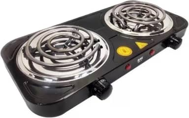 Fogareiro Eletrico 220v Cooktop Camping 2 Bocas 2000w BAK BK-FCE708-220 Preto