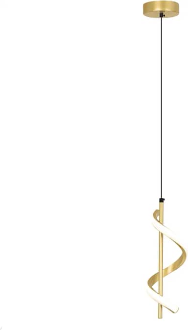 Luminária Pendente LED Em Espiral, Luminária De Teto Moderna Dourada, Luminária Pendente Com Altura Ajustável, 3000-6000K