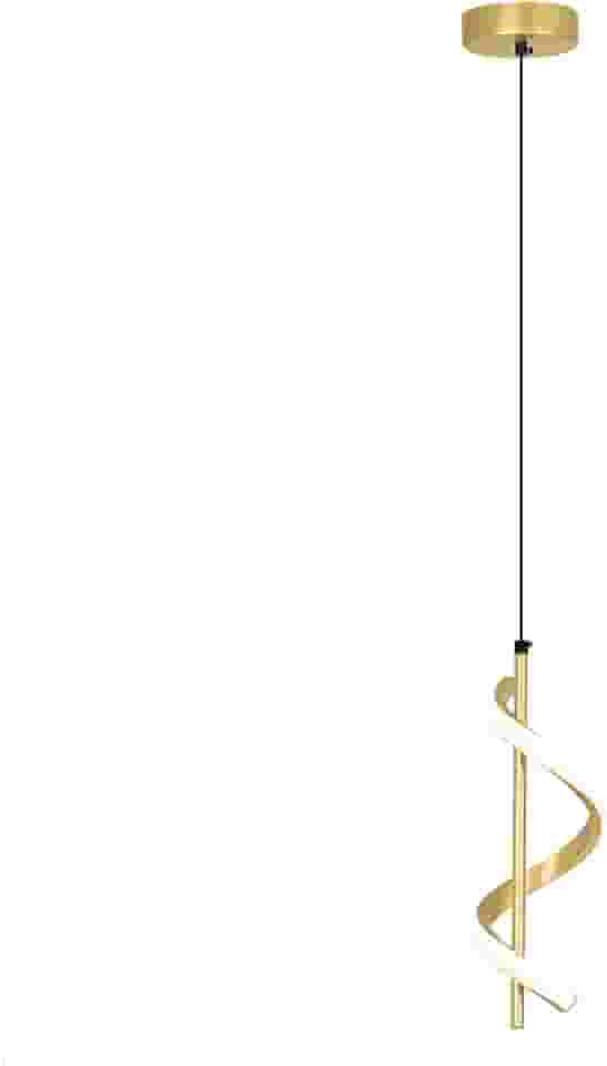 Luminária Pendente LED Em Espiral, Luminária De Teto Moderna Dourada, Luminária Pendente Com Altura Ajustável, 3000-6000K