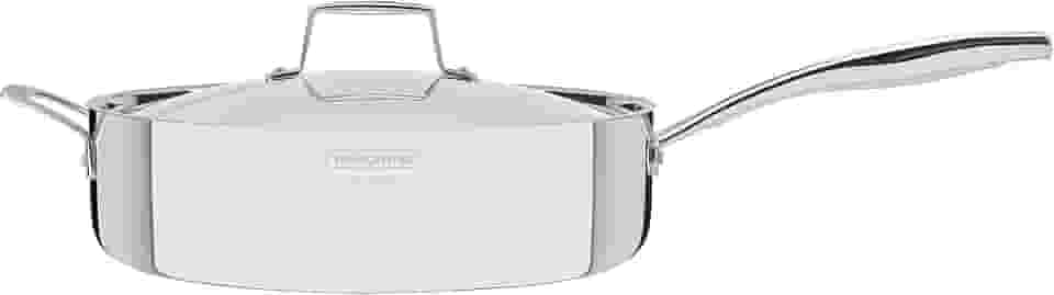 Frigideira Tramontina Grano em Aço Inox com Corpo Triplo com Tampa e Cabo 30 cm 5,6 L