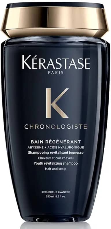 Kérastase Shampoo Chronologiste Bain Régénérant, Todos os tipos de cabelos, Regeneração, Ácido Hialurônico, Abyssine, Vitamina E, 250 ml