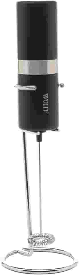 WOLFF - Mixer Elétrico para Bebidas de Aço Inox e Plástico com Suporte - motor potente - serve para bater ovos - misturador