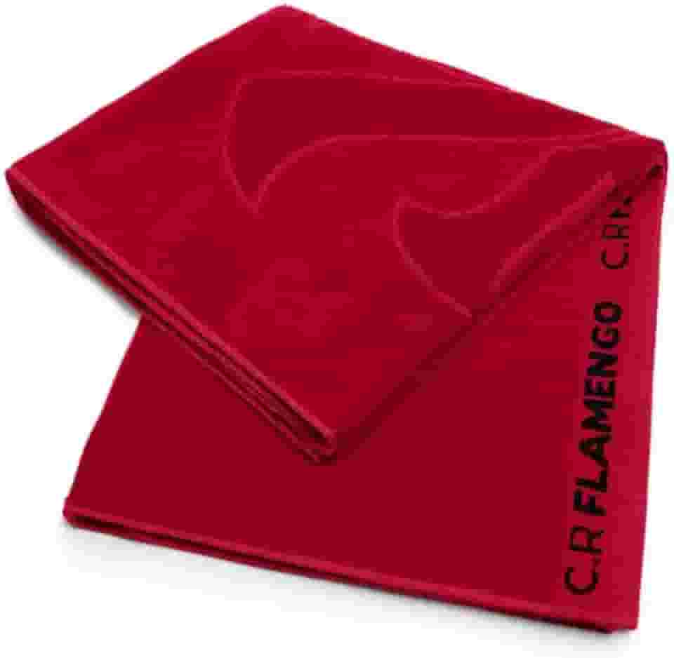 Toalha de Banho Flamengo Oficial, Jacquard com Escudo, Vermelha