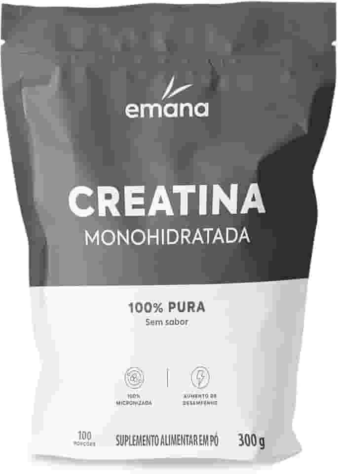 Emana Creatina Monohidratada 100% Pura Sem Sabor Micronizada - 300g