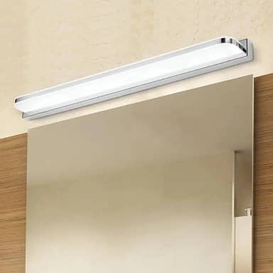 Luminária Arandela LED Parede Banheiro Acrílico, 42 cm, Acabamento Cromado, Luz Branca Quente 3500K, Bivolt