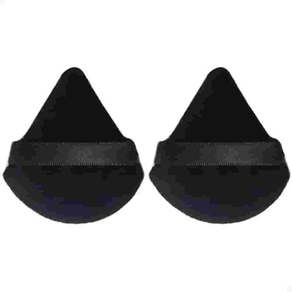 Kit 2 Esponjas Veludo Maquiagem Esponjinhas Para Pó Base (Preto)