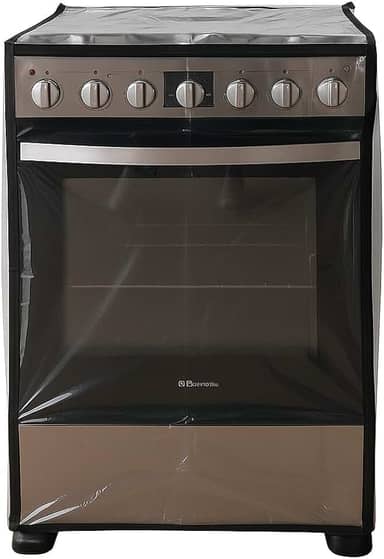 Capa Protetora para Fogão 4 Bocas em Plástico Cristal Transparente Reforçado com Viés Preto – Proteção Contra Poeira, Gordura e Manchas – Ideal para Áreas Gourmet e Varandas – 90x55x65 cm