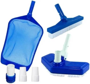 Kit de Limpeza de Piscina Pequena Fibra Vinil Alvenaria Linha Leve