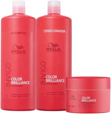 Kit Wella Professionals Invigo Color Brilliance Shampoo Condicionador Litro + Máscara (3 produtos)