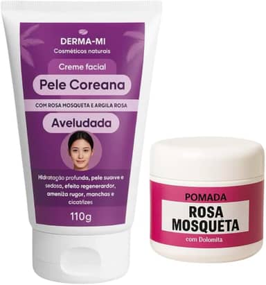 Kit creme clareador Pele Porcelana + pomada rosa mosqueta
