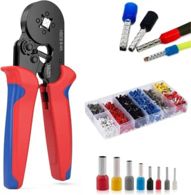 Alicate Crimpar Kit 1200 Peças - Prensa Terminal Ilhos Tubulares 0,25mm² Até 10mm² - Ferramenta Crimpador Profissional - Reparo Elétrico Antiderrapante Catraca Ajustável Cabo Ergonômico Linha Premium