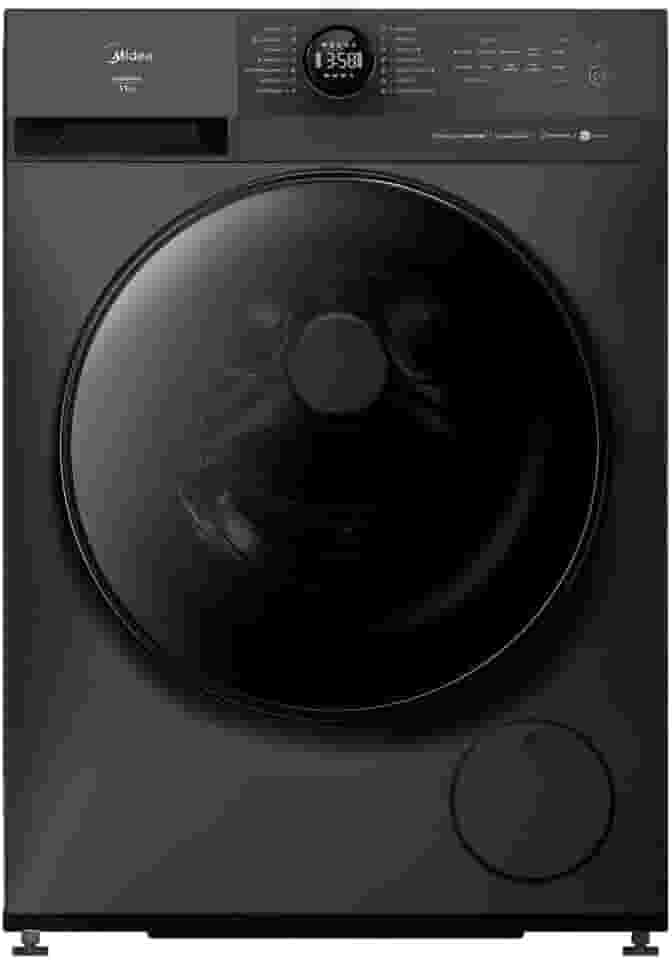 MÁQUINA DE LAVAR ROUPAS MIDEA 11KG INVERTER HEALTHGUARD WI-FI TITANIUM MF201W110WB 220V