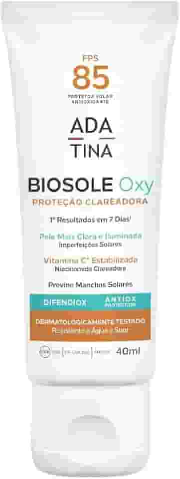 Ada Tina Protetor Solar Facial Clareador Biosole Oxy FPS 85 40ml | Com Vitamina C e Niacinamida | Antioxidante | Combate 15 Tipos de Manchas | 12 Horas de Proteção
