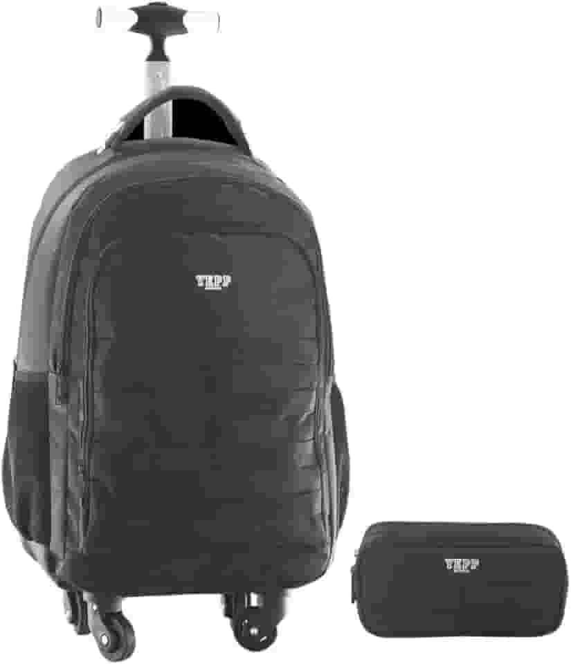 Kit Mochila 20' Com4 Rodas 360 Escolar Juvenil Masculina Escola Faculdade (Preto)